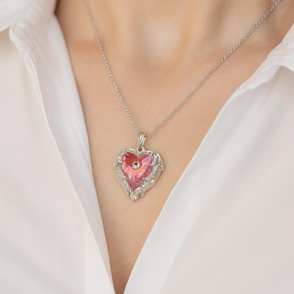 Engelsflügel Halskette Pink | 925 Sterling Silber | Dein Schutzengel für unterwegs