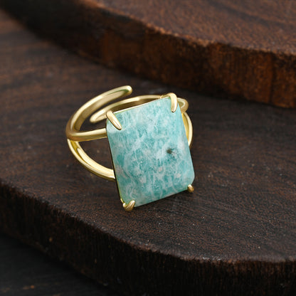 Crown Jewel Ring mit Amazonit