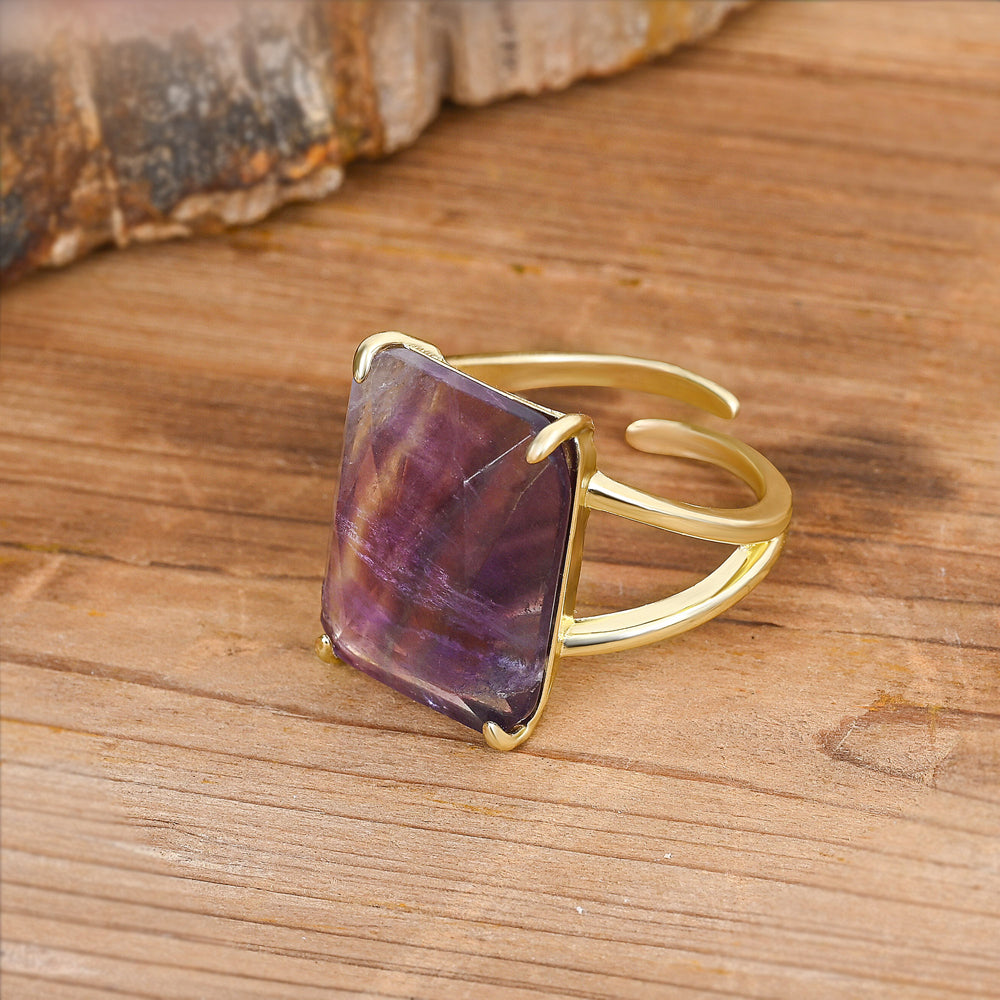 Crown Jewel Ring Fluorit – Seitenansicht
