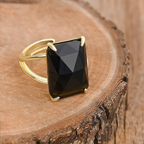 Crown Jewel Ring Rauchquarz – Erdung & Gelassenheit
