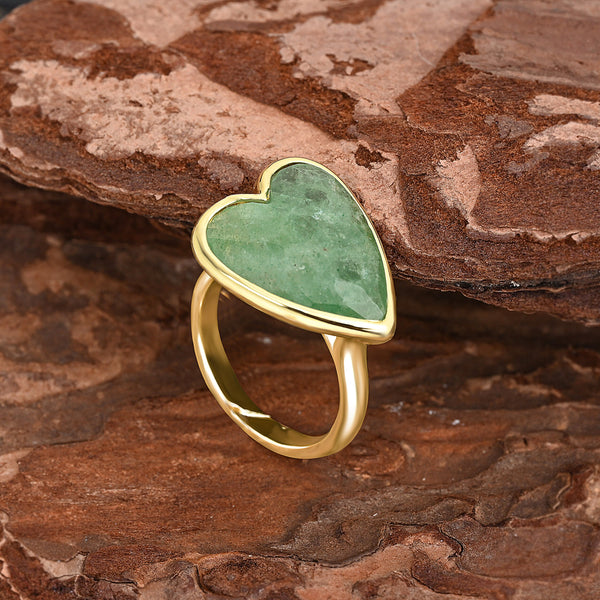 Heart Aura Ring Grüner Aventurin – Herz voller Glück