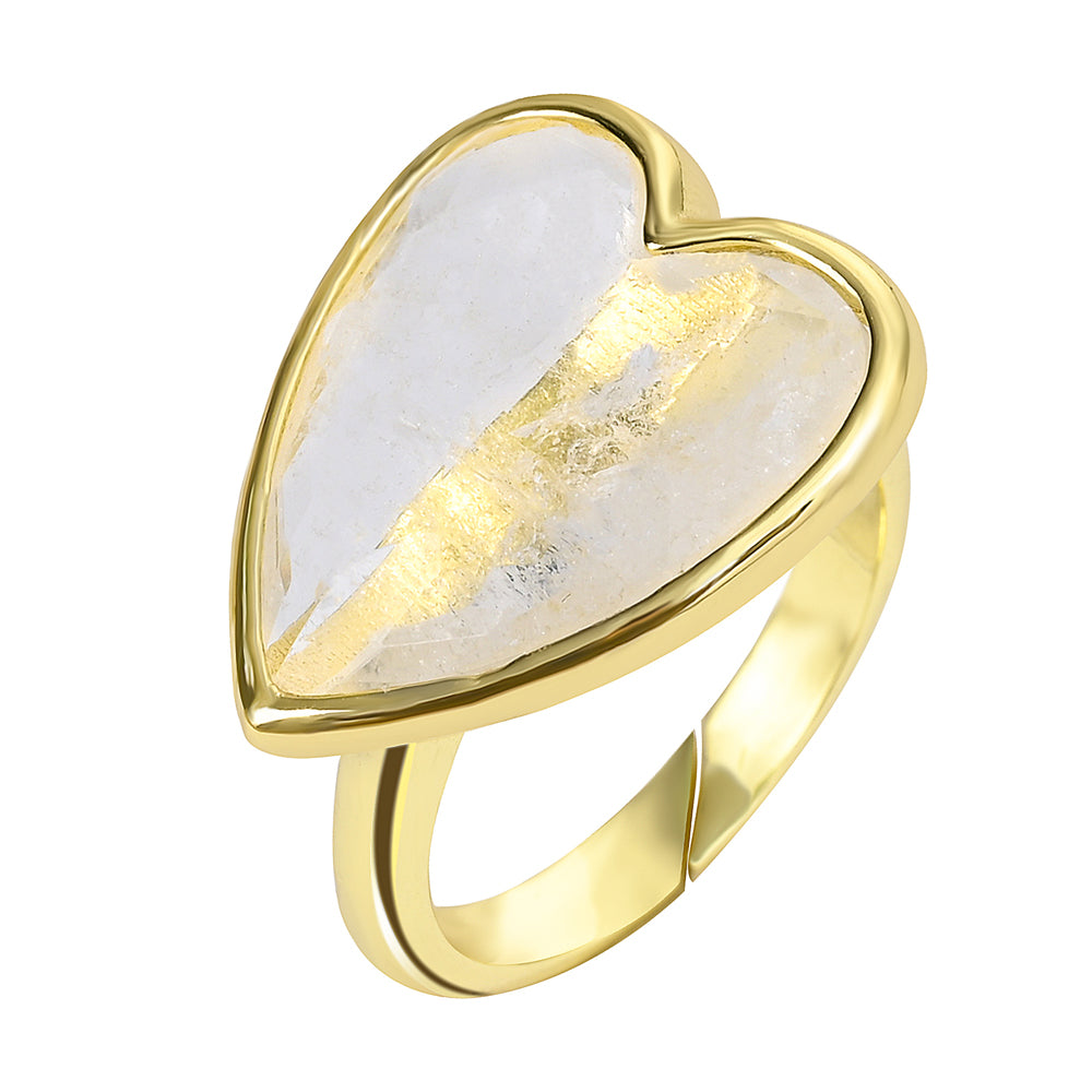 Heart Aura Ring mit Mondstein