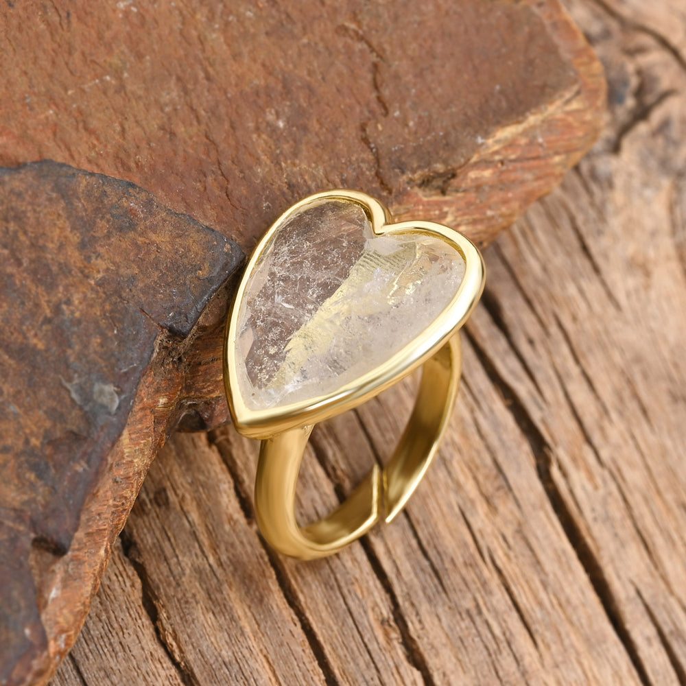 Heart Aura Ring mit Mondstein