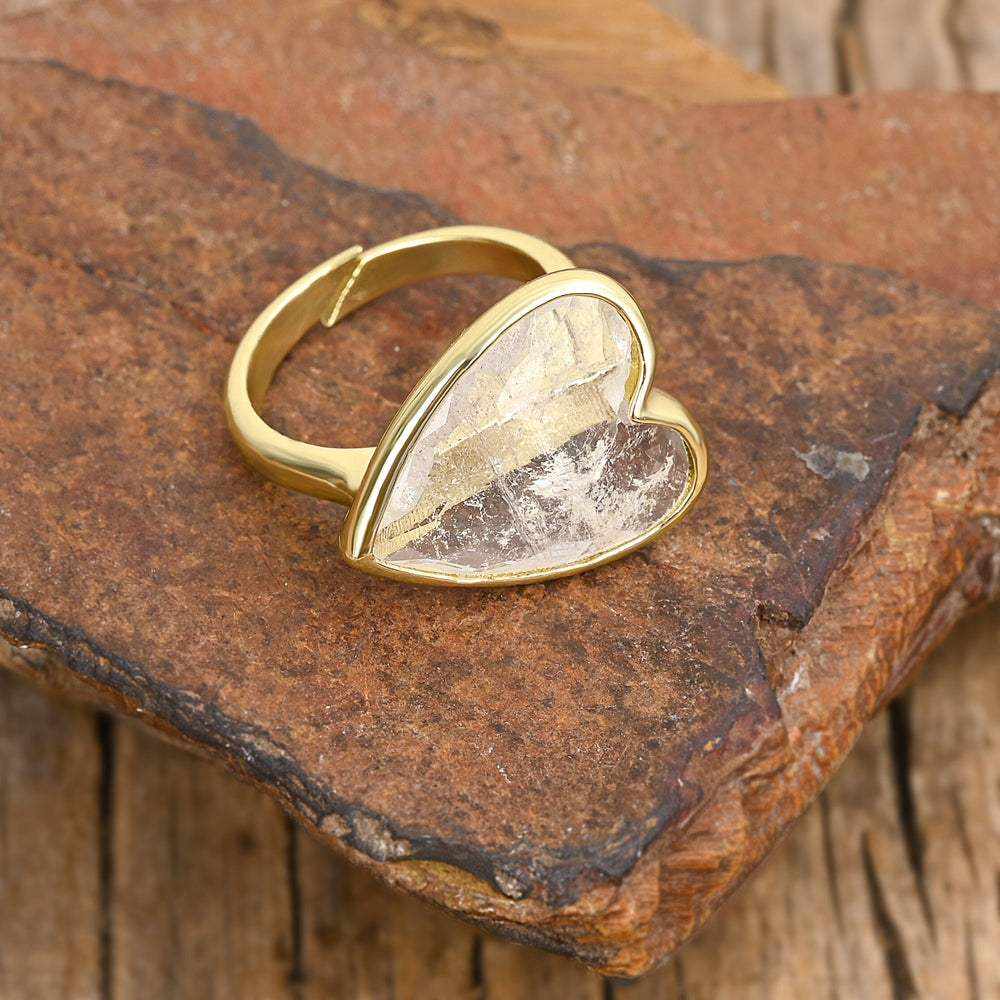 Heart Aura Ring mit Mondstein