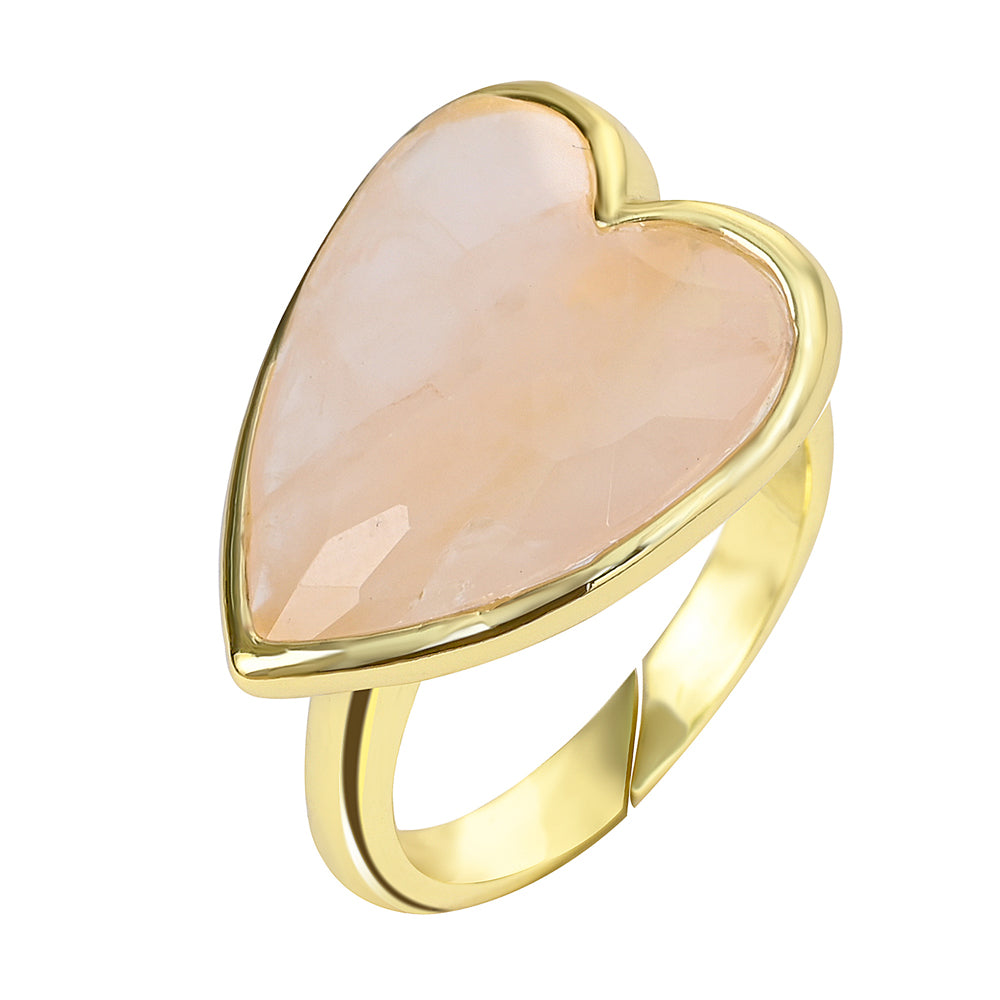 Heart Aura Ring mit Rosenquarz