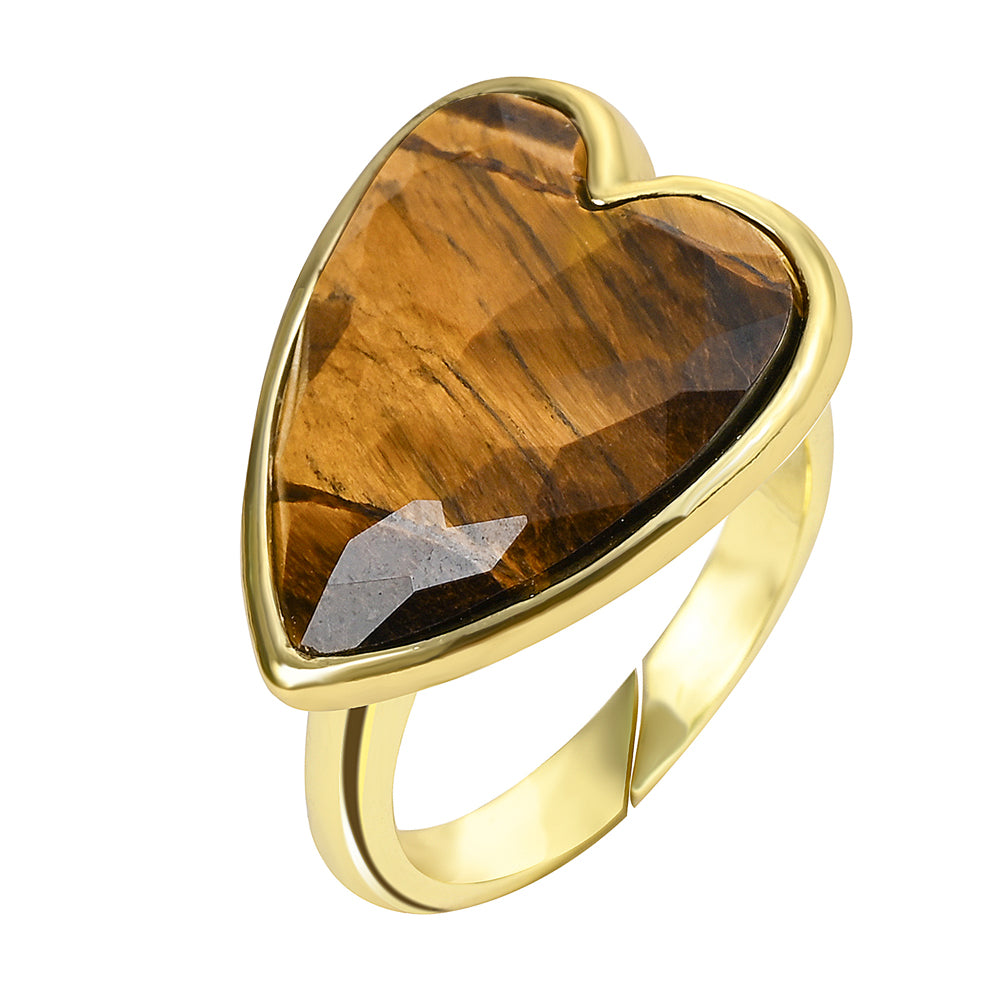 Heart Aura Ring mit Tigerauge