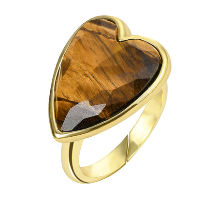 Heart Aura Ring mit Tigerauge