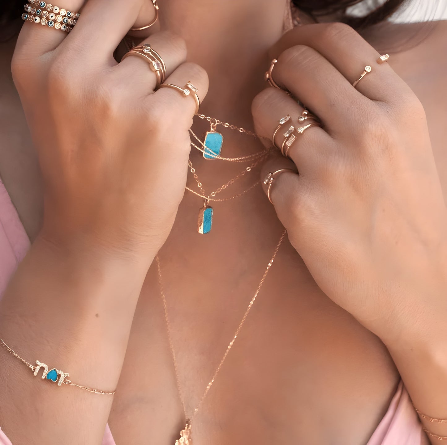 Türkis Halskette | Boho | Multilayer