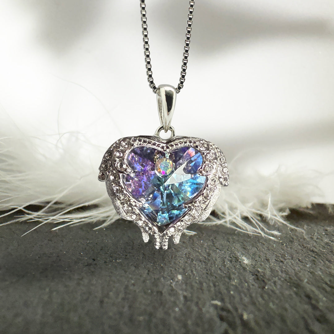 Collier d’aile d’ange | Argent sterling 925 | Votre ange gardien en déplacement 