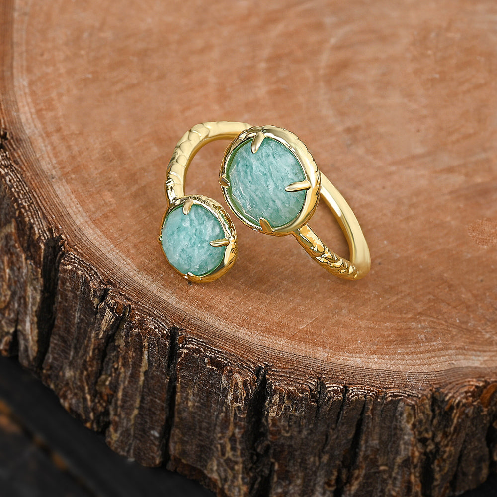 Twin Soul Ring Amazonit – Detailansicht