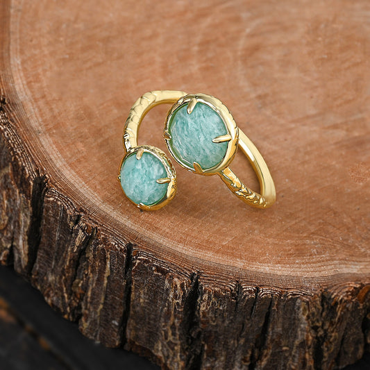 Twin Soul Ring Amazonit – Detailansicht