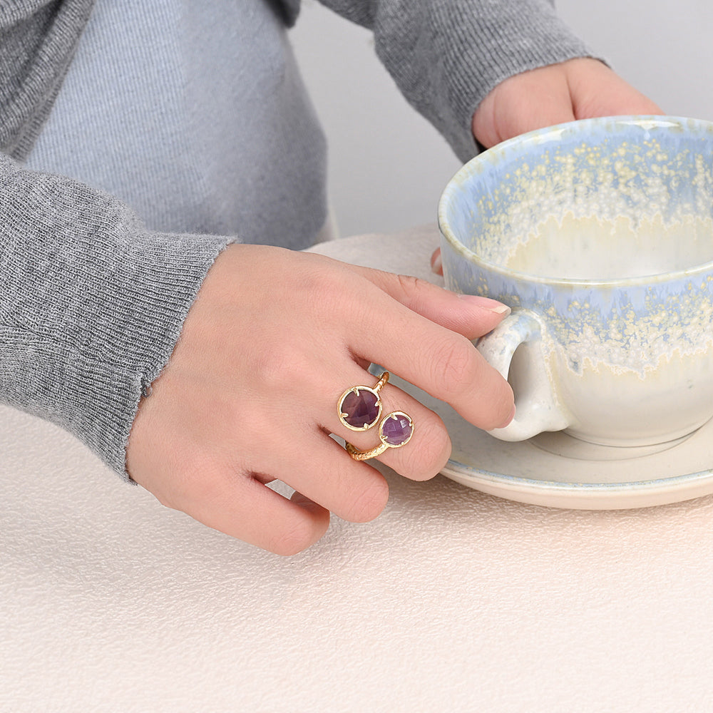 Twin Soul Ring Amethyst – Seitenansicht