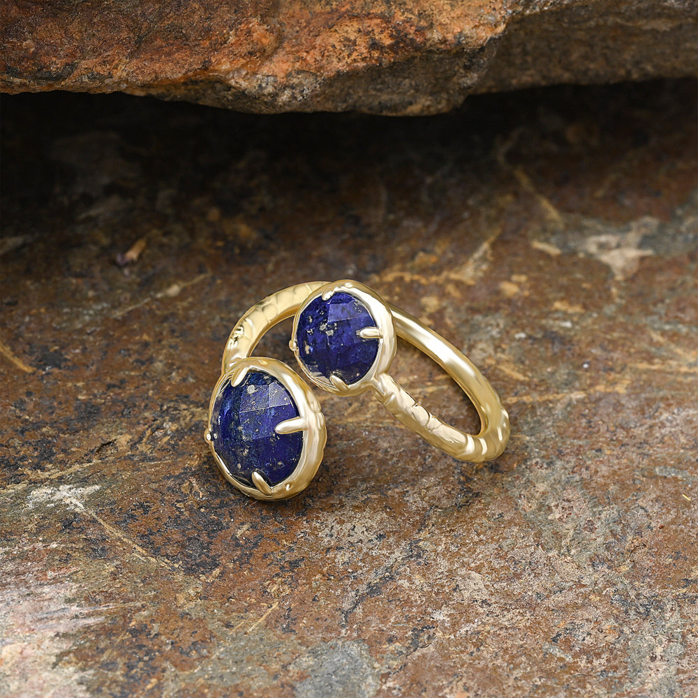 Twin Soul Ring Lapislazuli – Seitenansicht