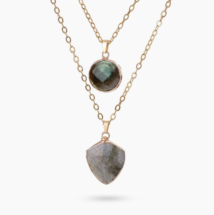 "Aurora Guardian" Labradorit Aura-Schutz Halskette | Boho | Multilayer