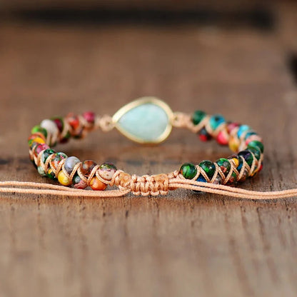 Geflecht der Elemente – Naturstein Armband | Boho