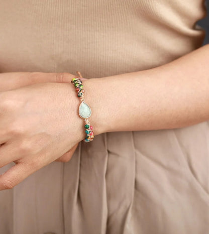 Geflecht der Elemente – Naturstein Armband | Boho