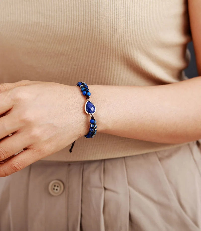Geflecht der Elemente – Naturstein Armband | Boho