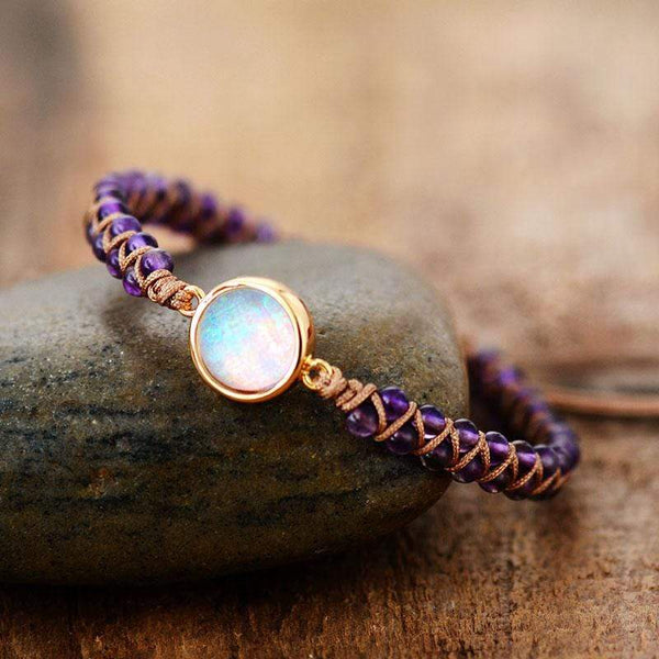 Amethyst-Opal Yoga-Armband | Boho | Versch. Farben