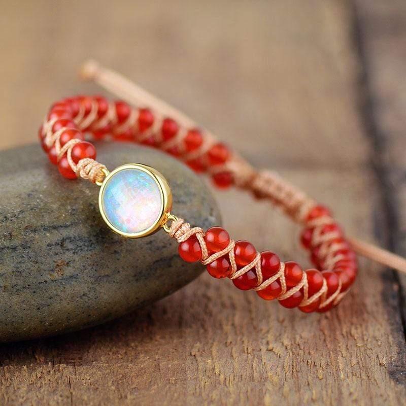 Khalee Samo Orange Amethyst-Opal Yoga-Armband | Boho | 100% Handgemacht | Versch. Farben