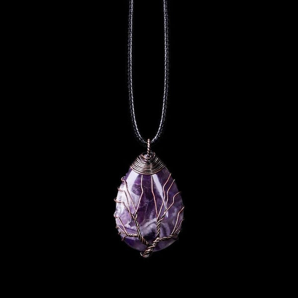 Amethyst Tropfen Halskette | Boho