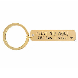 Khalee Samo F00017 2 Creative stainless steel keychain pendant Fashion Valentine&#39;s Day Gift Lettering Metal Keychain