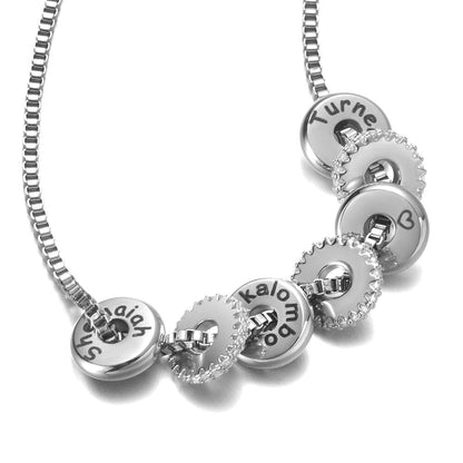 Khalee Samo Custom Name Beads Pendants Necklace for Women Personalized Text Icons Symbols Charms with Zircon Box Chain Necklace Lover Gift