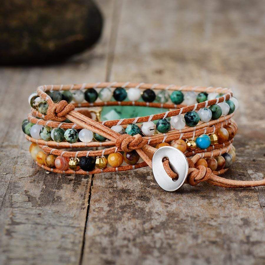 Beruhigendes Jade Wickelarmband | Australischer Jade Stein | Boho