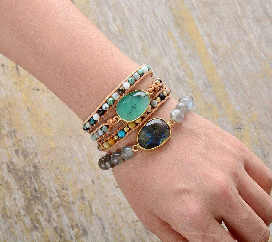 Beruhigendes Jade Wickelarmband | Australischer Jade Stein | Boho