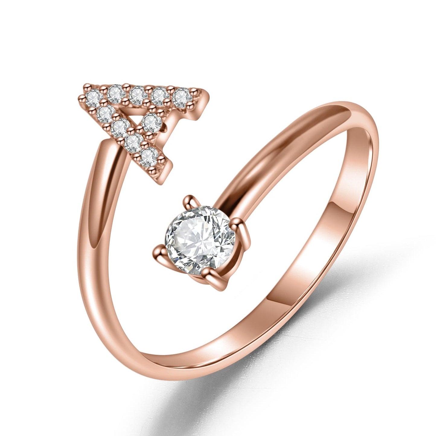 Khalee Samo Fashion A-Z 26 Letter Ring Gold Silver Rose Gold Personality Finger Rings Women Simple Elegant Jewelry Friendship Gift Wholesale