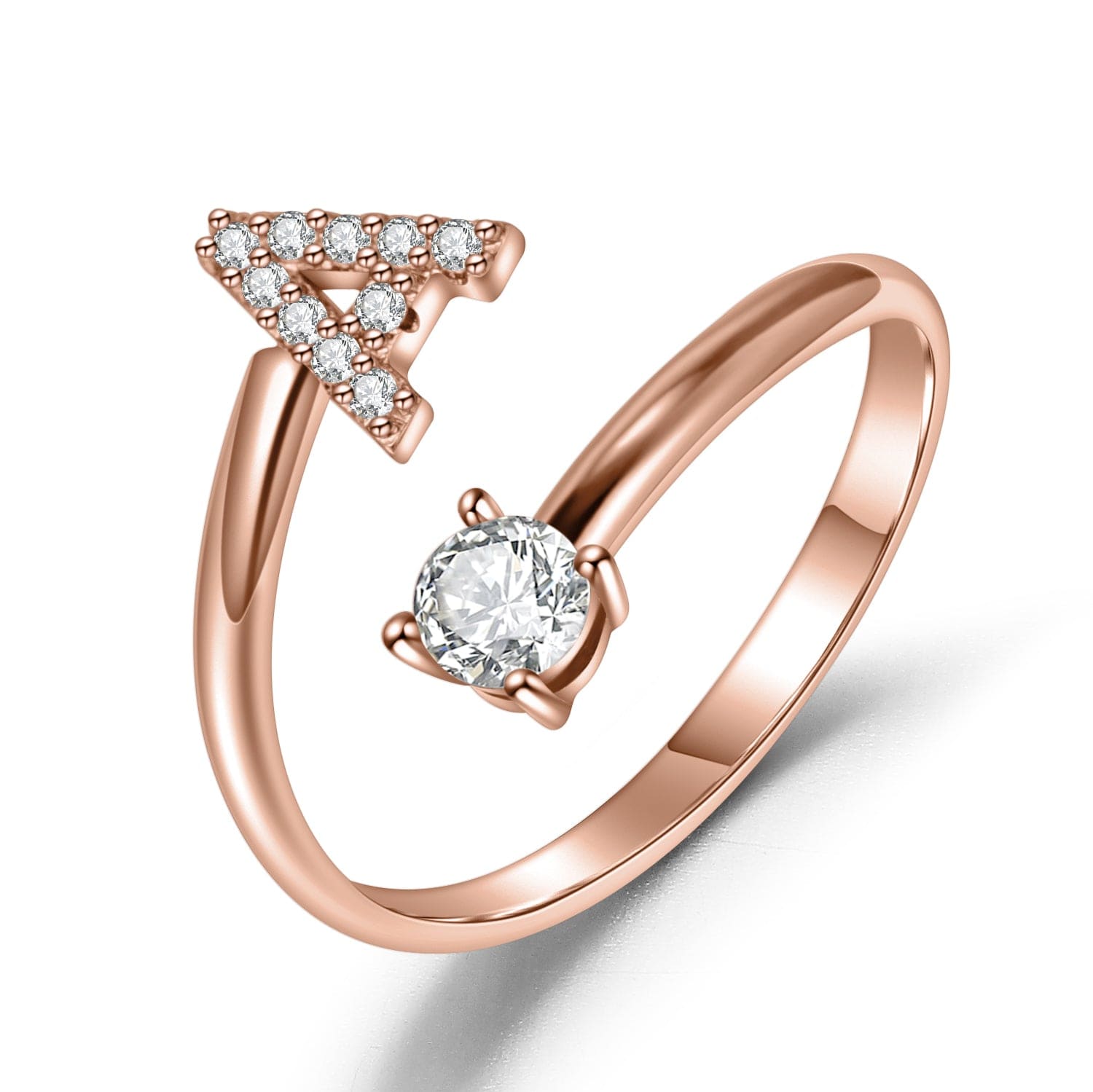 Khalee Samo Fashion A-Z 26 Letter Ring Gold Silver Rose Gold Personality Finger Rings Women Simple Elegant Jewelry Friendship Gift Wholesale