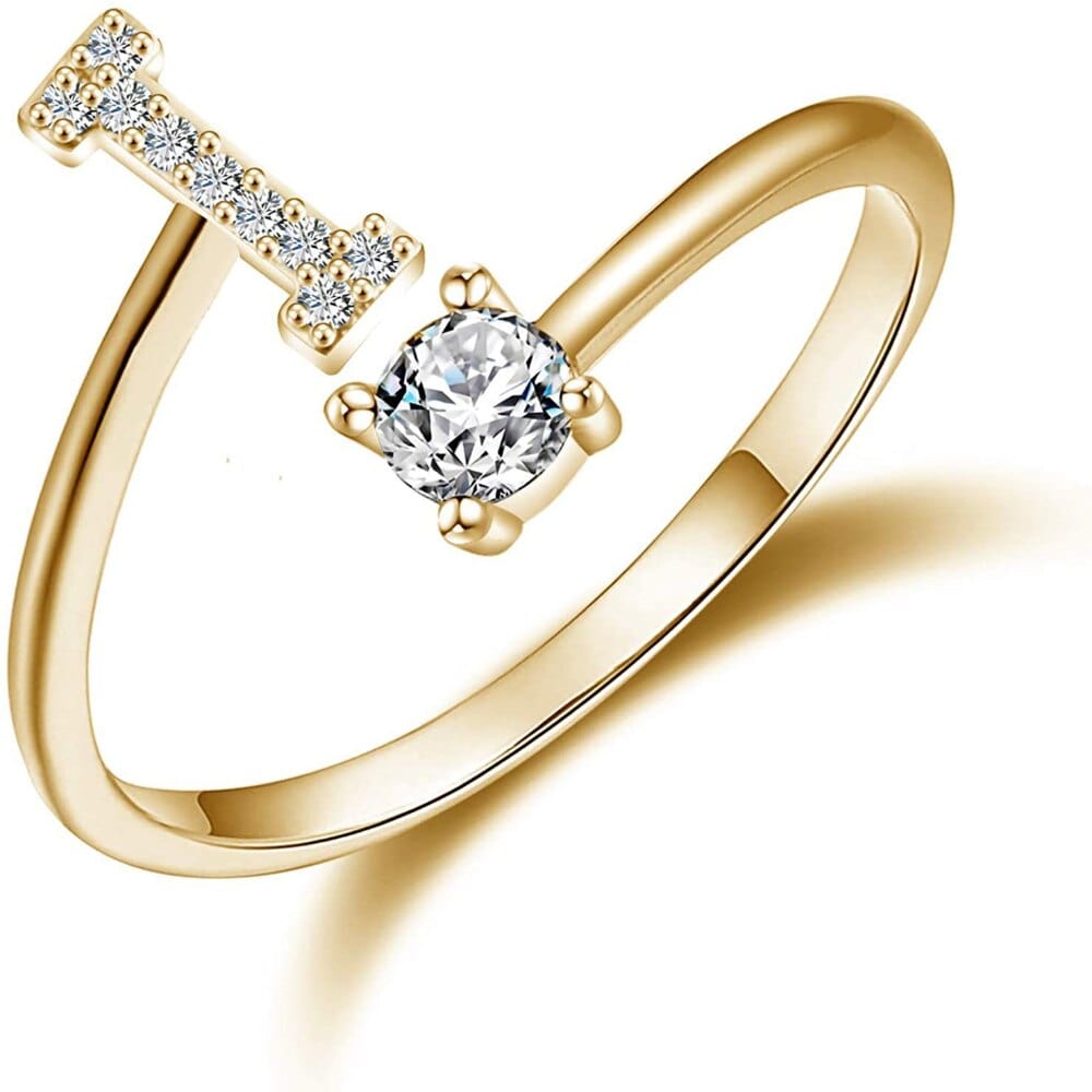 Khalee Samo I / Gold Fashion A-Z 26 Letter Ring Gold Silver Rose Gold Personality Finger Rings Women Simple Elegant Jewelry Friendship Gift Wholesale