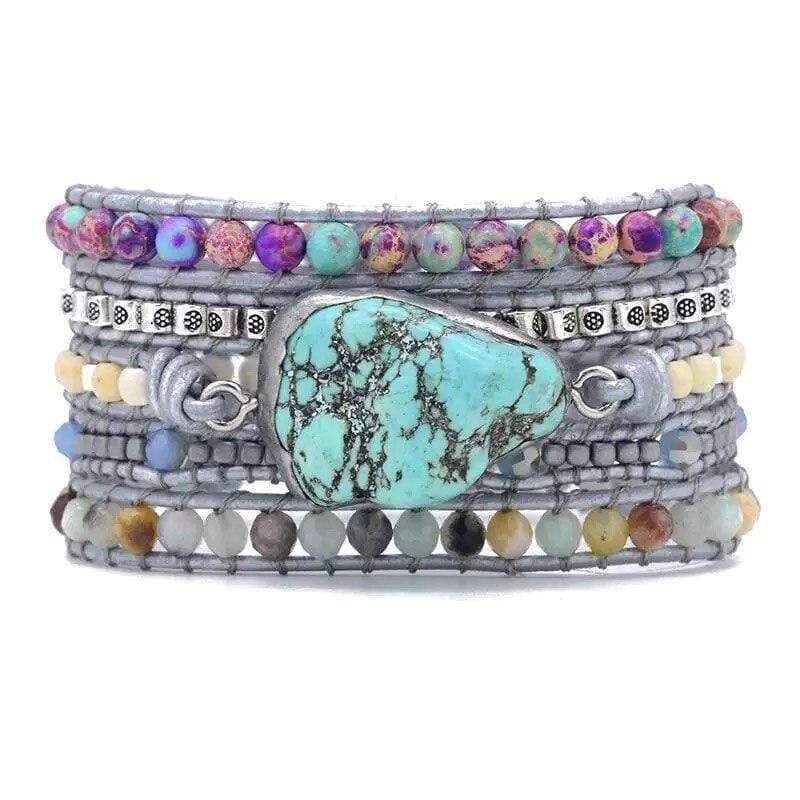 Khalee Samo Heilendes Kaiser-Jaspis Wickelarmband | Boho | 100% Handgemacht