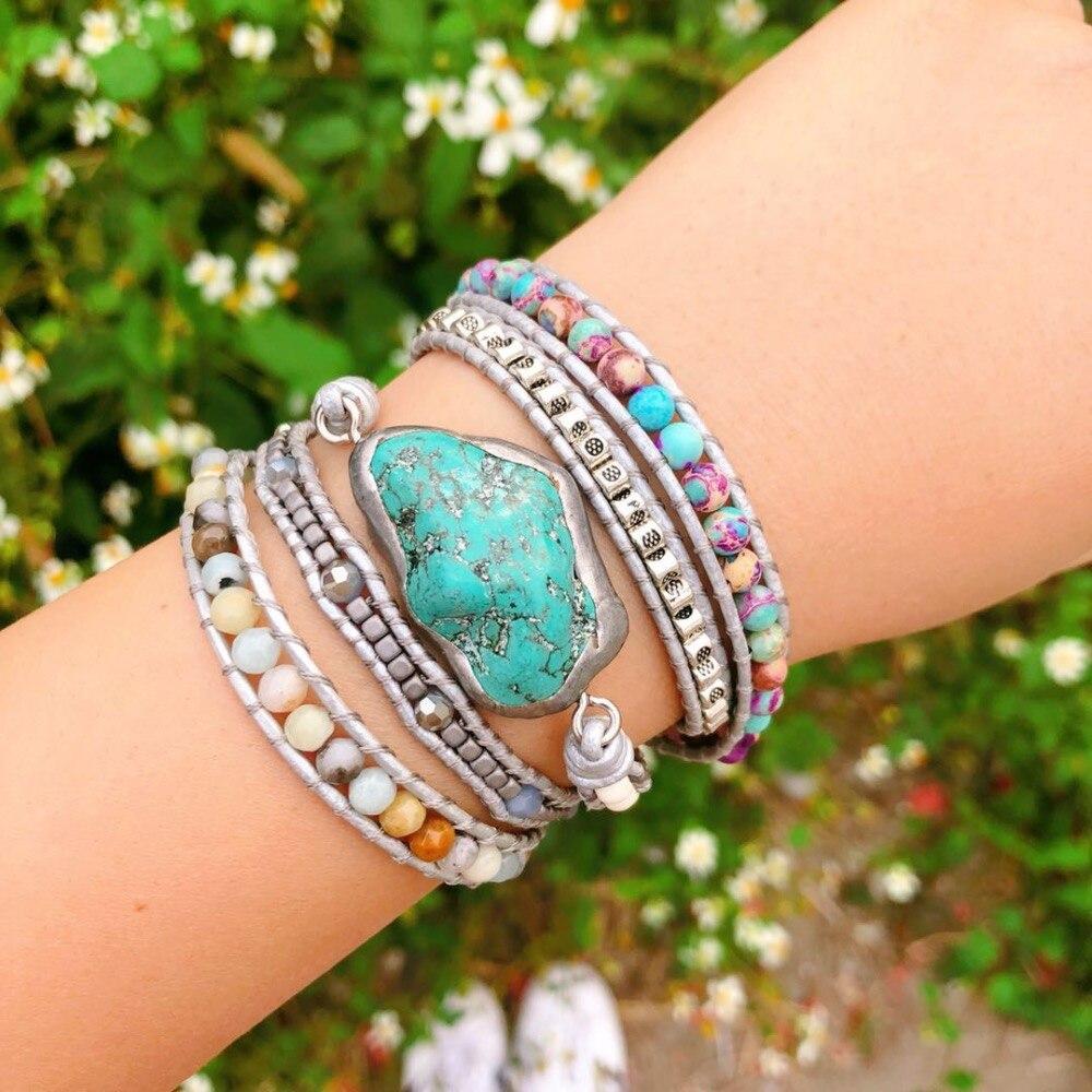 Khalee Samo Heilendes Kaiser-Jaspis Wickelarmband | Boho | 100% Handgemacht