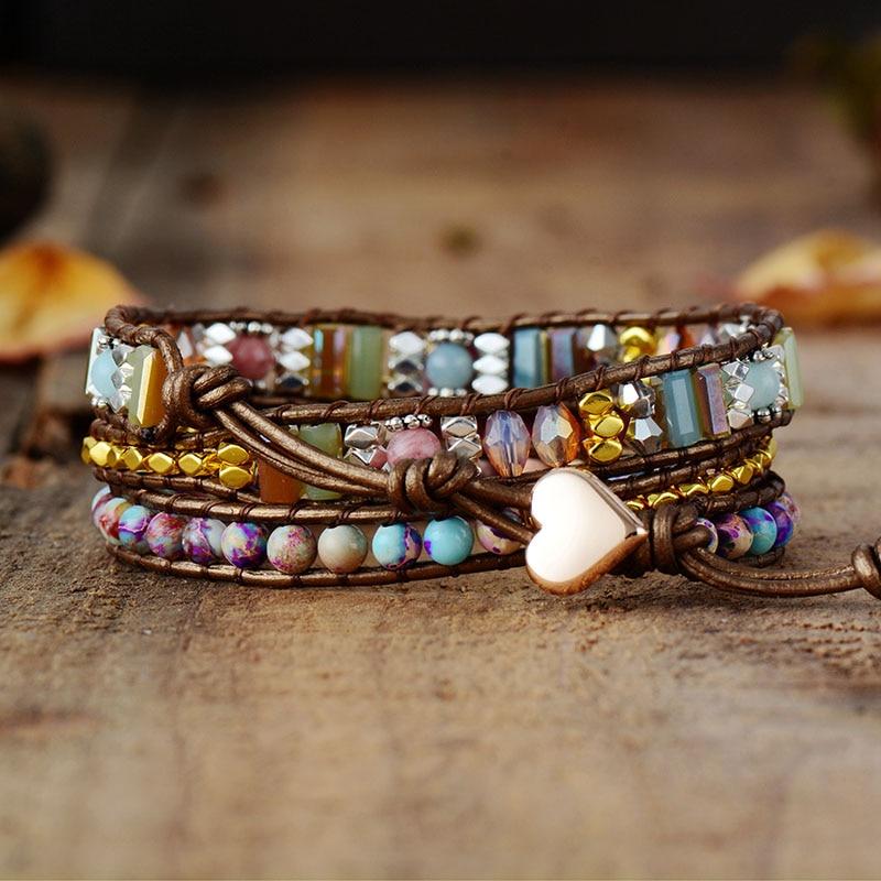 HWZJLH Lederarmband Damen - Boho Style Mit Lebensbaum-Anhänger
