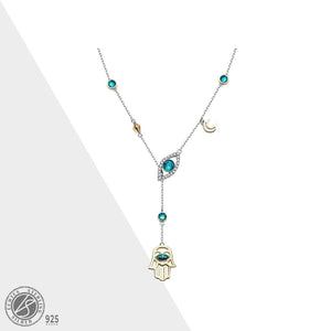 Orientalische Kristall Halskette - 925 Sterling Silber