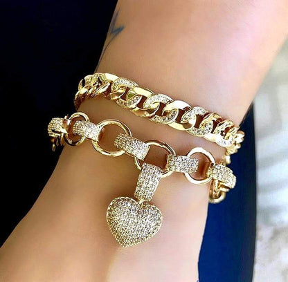 Khalee Samo "PARIS" Schmuck Set | Zirkonia Kette + Armband | in zwei Farben