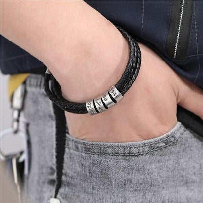 Khalee Samo Personalisiertes Herren Armband | Silber | Geschenk | Herren Armband