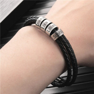 Khalee Samo Personalisiertes Herren Armband | Silber | Geschenk | Herren Armband