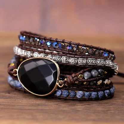 Khalee Samo Power Onyx Wickelarmband | Boho | 100% Handgemacht