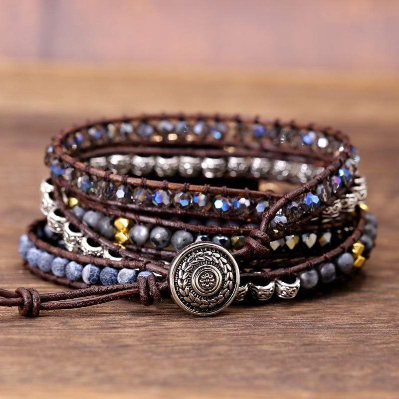 Khalee Samo Power Onyx Wickelarmband | Boho | 100% Handgemacht