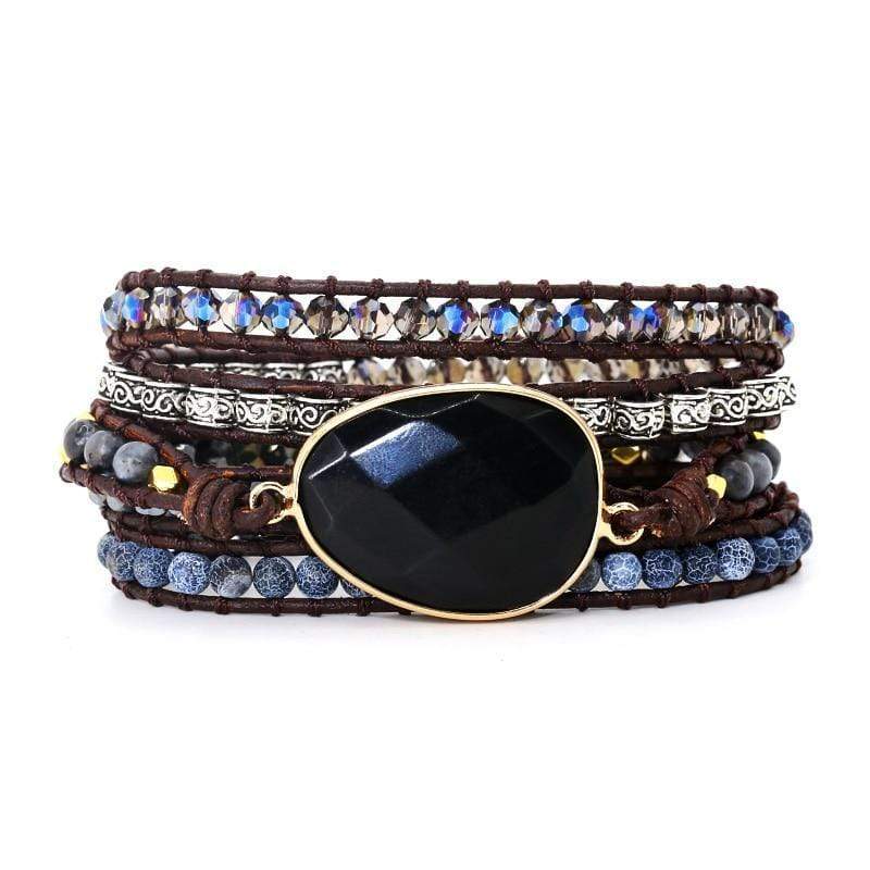 Khalee Samo Power Onyx Wickelarmband | Boho | 100% Handgemacht