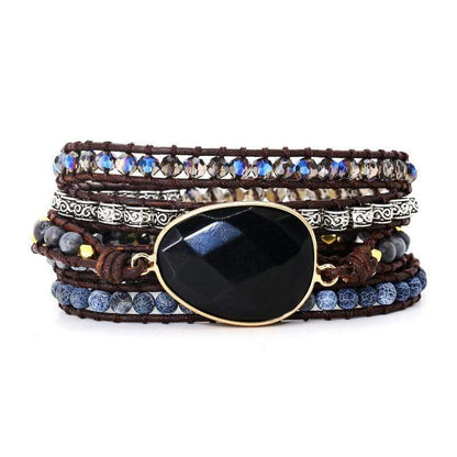 Khalee Samo Power Onyx Wickelarmband | Boho | 100% Handgemacht