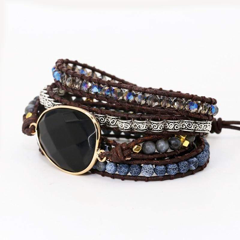 Khalee Samo Power Onyx Wickelarmband | Boho | 100% Handgemacht