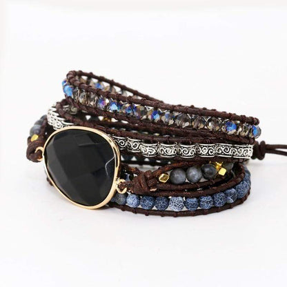 Khalee Samo Power Onyx Wickelarmband | Boho | 100% Handgemacht