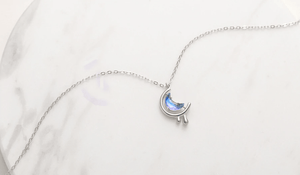 Wasser im Mond Halskette - 925 Sterling Silber
