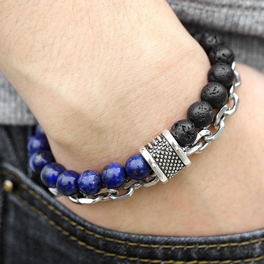 Lapislazuli Kettenarmband "Der Tiefgründige" | Boho | Elegant | Herren
