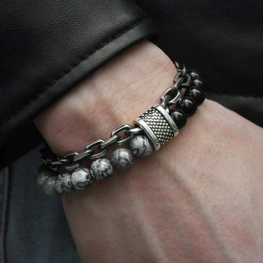 Jaspis Kettenarmband "Der Beschützer" | Boho | Elegant | Herren