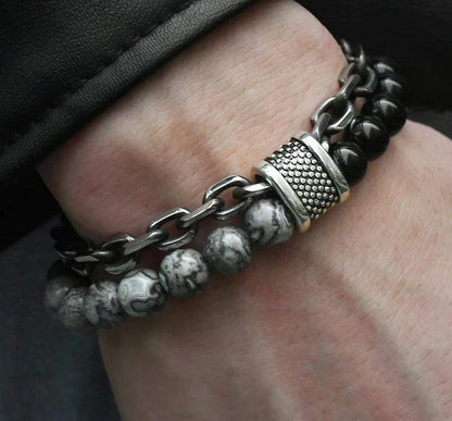 Jaspis Kettenarmband "Der Beschützer" | Boho | Elegant | Herren