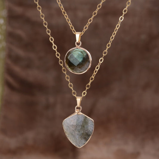 "Aurora Guardian" Labradorit Aura-Schutz Halskette | Boho | Multilayer
